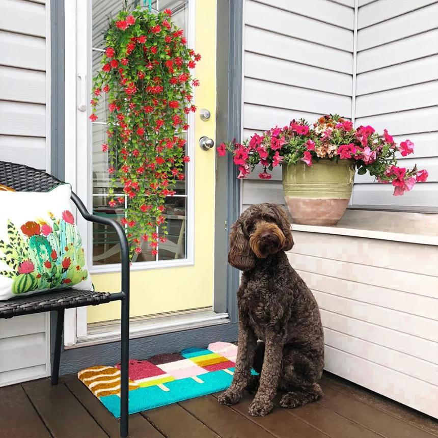 77CM Artificial Hanging Flower False Rattan Willow Rattan Flower Artificial Hanging planta for Home Garden Wall Decoration