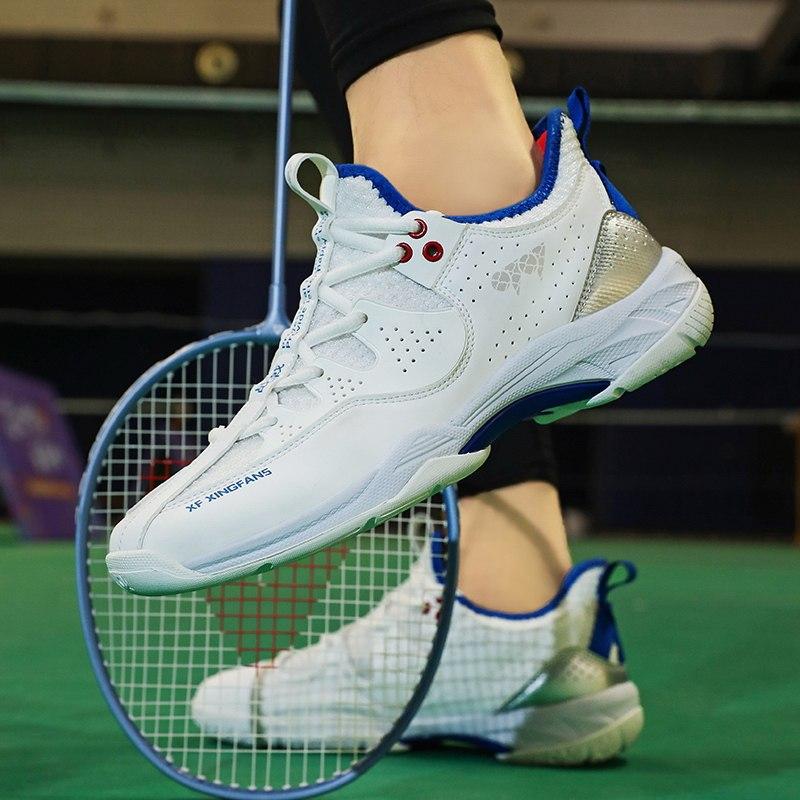 Competition Badminton Shoes Men's and Women's Carbon Plate Shock Absorption Automatic Knob Youth Training Sports Shoes