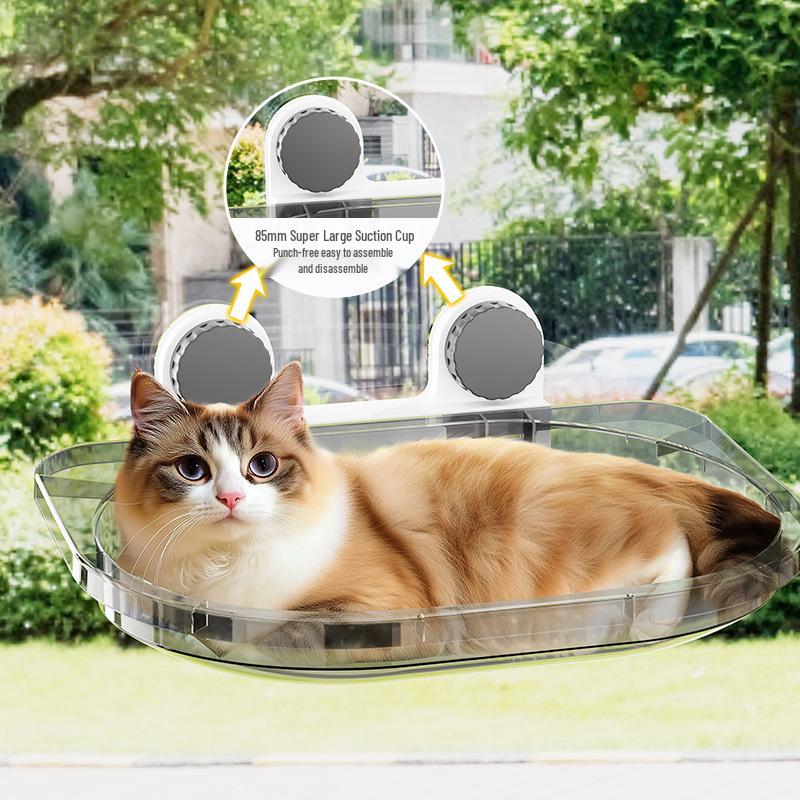 Cat Hammock with Suction Cups – Nail-Free Hanging Basket for Windows, All-Season Universal Balcony Bed