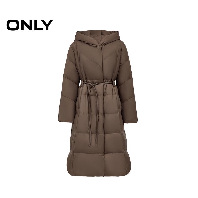 ONLY Women's Long Hooded Duck Down Puffer Coat