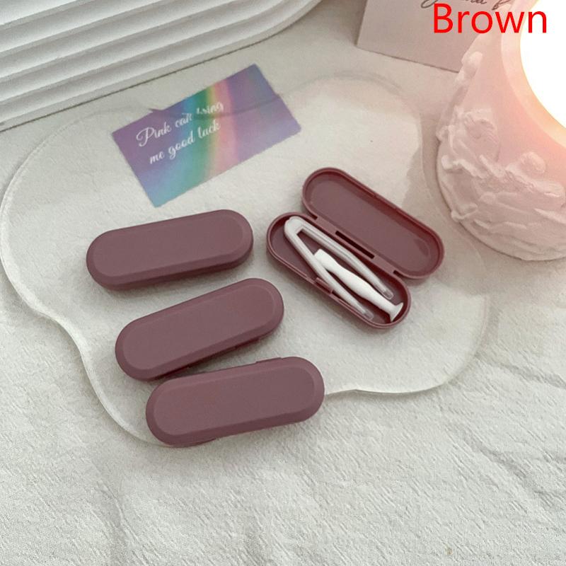 Tragbare Mini-Kontaktlinsenbox mit Spiegel Kunststoff-Kontaktlinsenbehälter Macaron-Farbe Linsenbox Pflegebox Reise Outdoor Zuhause Geschenk