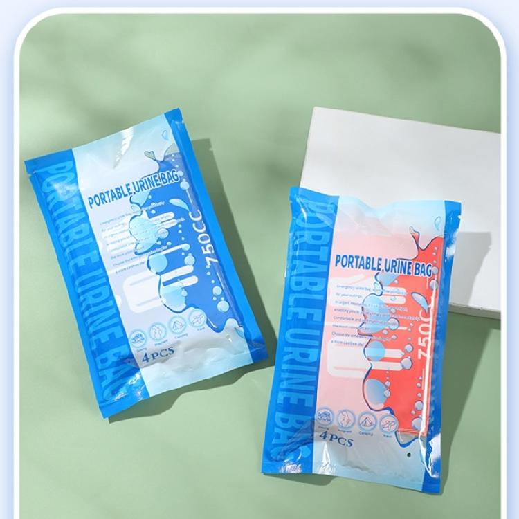 4Pcs 750ML Portable Car Toilet Urine Bag Disposable Urine Bag Outdoor Travel Camping Pee Bags for Men Women Easy To Use