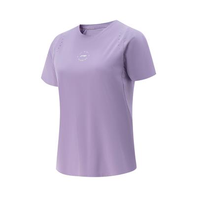 Li Ning Σειρά Τρεξίματος Μονόχρωμο Αναπνεύσιμο Ευέλικτο Μπλουζάκι Κοντομάνικο Γυναικεία Μπλουζάκια Αεροπορικό-Μωβ ATSV376-5