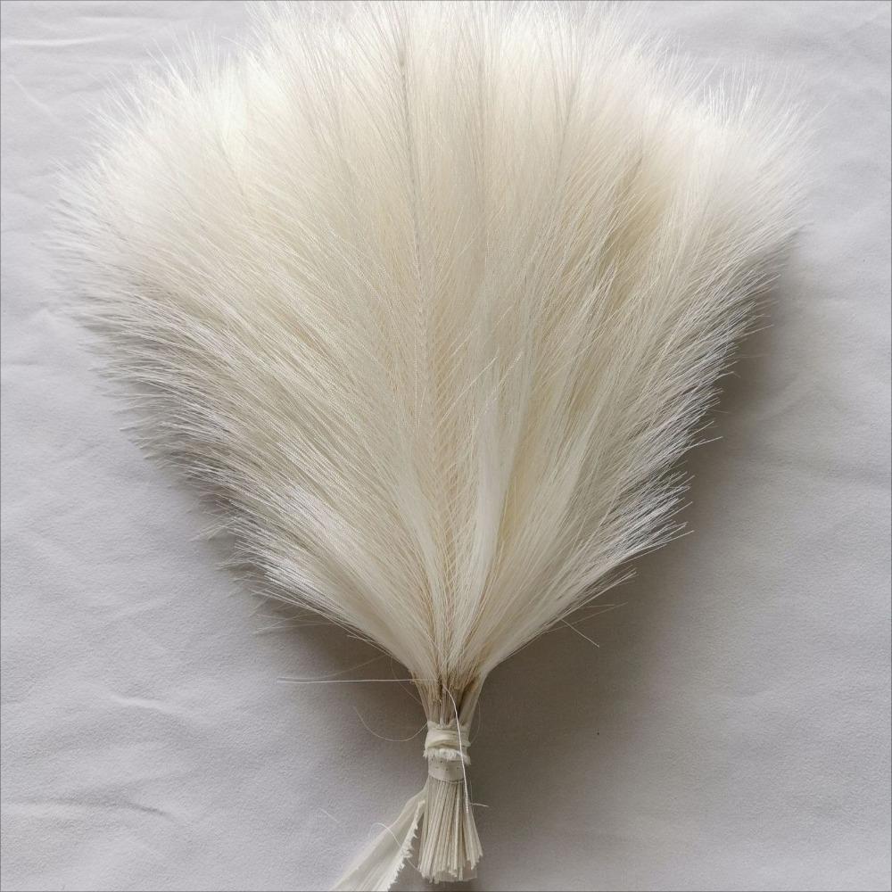 24PCS Brown Faux Pampas Grass White, 56cm Short Artificial Pompous Grass Floral Fake Pompas Grass Branches Vase Filler