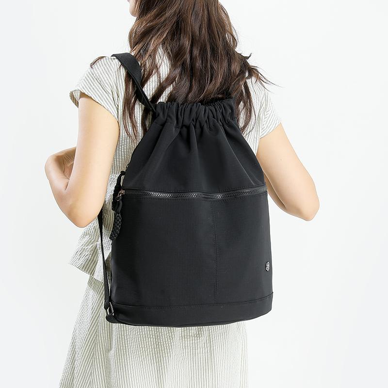 Lightweight Drawstring Pocket Solid Color Sports Backpack Women's Large Capacity Fitness Drawstring Backpack