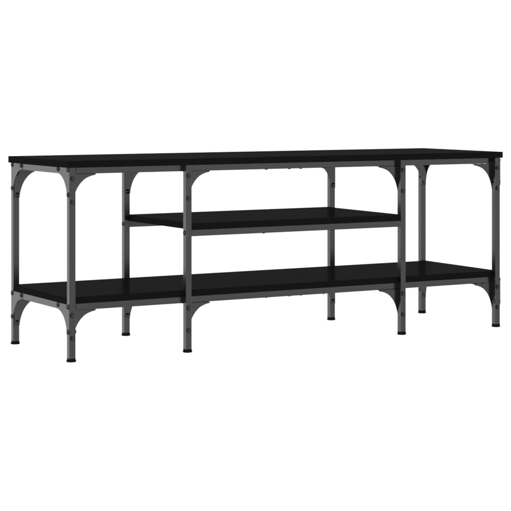 TV Cabinet Black 121x35x45 cm Wood Based Panel & Iron