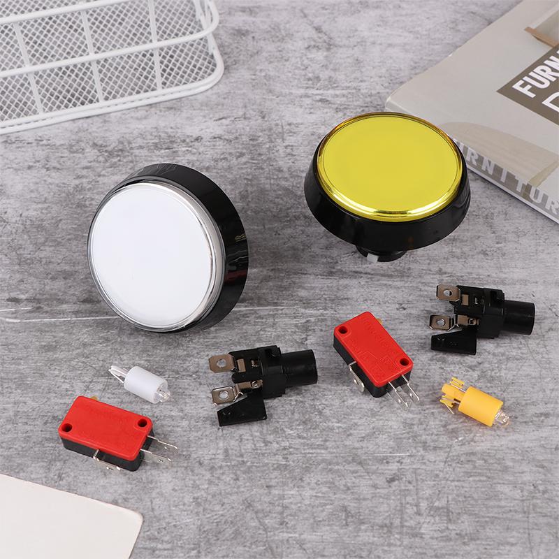 5 Color Micro Switch Button Auto Reset Button For Arcade Cabinet Arcade Button 60MM DC 12V LED Large Round Button