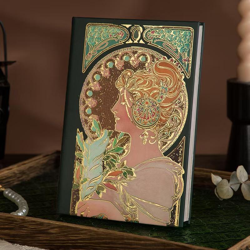 B6 Vintage European-Style Relief Notebook Three-Dimensional Hot-Stamped, Full Color Art, Ideal for Journaling and Gifting