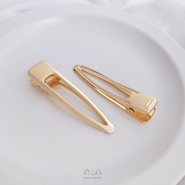 14K Gold-Filled Duckbill Hair Clip with Thickened Square Design