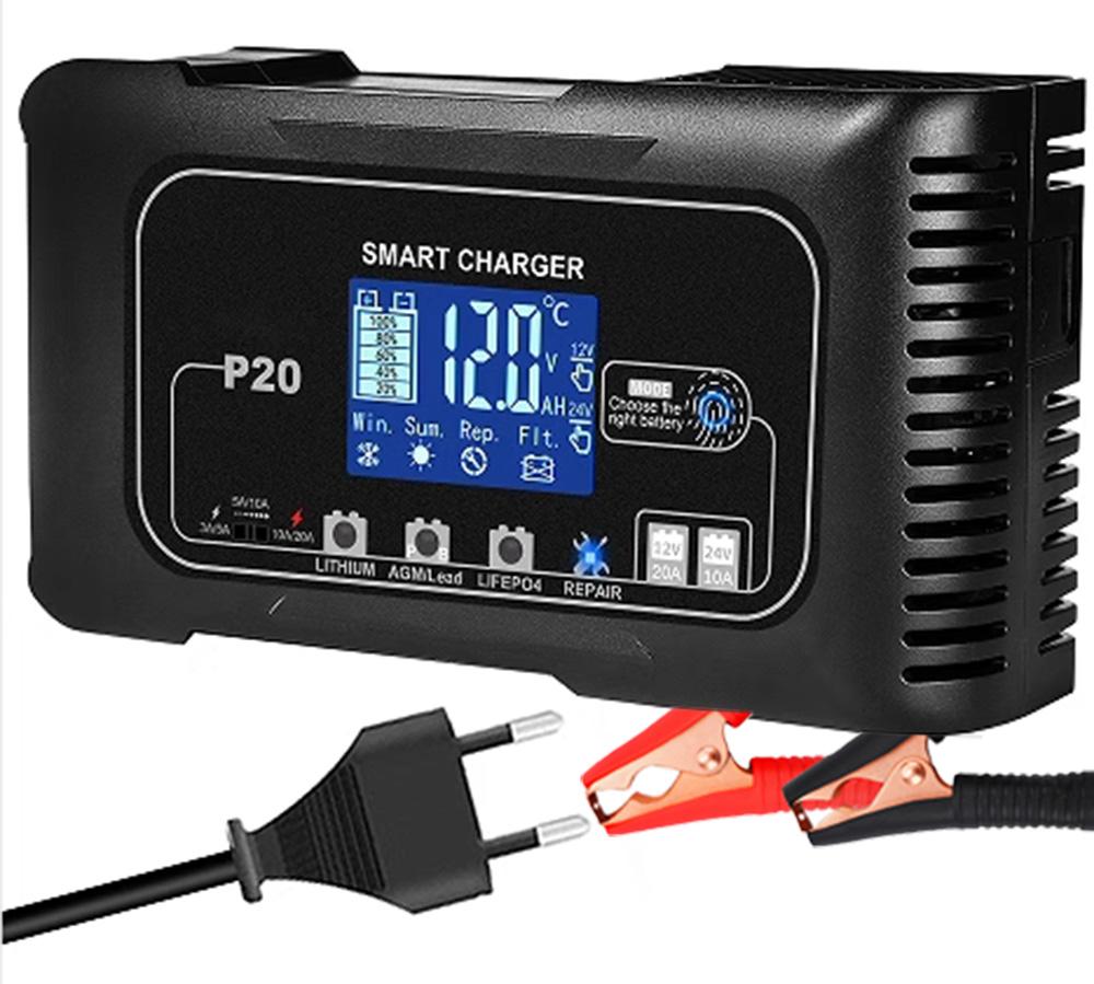 

Зарядное устройство 20А 12в24в Зарядное устройство для автомобильного аккумулятора 12В 24В типа для ремонта аккумуляторов мотоциклов Высокомощное зарядное устройство для аккумуляторов старт-стоп