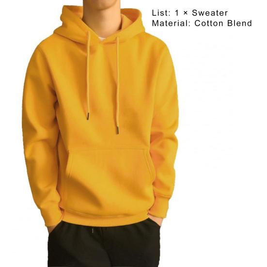 Front Pocket Drawstring Long Sleeve Pullover Hoodie Autumn Winter Solid Color Fleece Lining Hooded Sweatshirt Streetwear