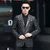 Autumn New Style Genuine Leather Jacket for Men, Sheepskin Suit Jacket, Fashionable Printed Business Casual Top