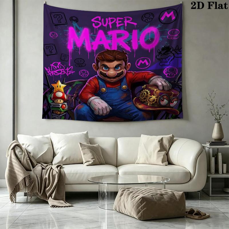 Super Mario Wall Tapestry Aesthetic Wall Hanging Printed Fabric Blanket Decorative Tapestries For Bedroom Living Room Home Decor