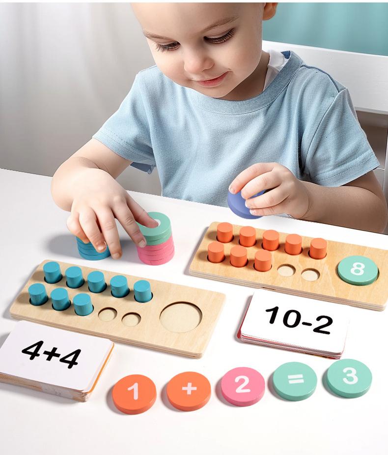 Kids Math Arithmetic Wooden Digital Decomposition Arithmetic Montessori Games Baby Early Learning Education Toys