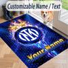 Custom Text Printed Rug Inter Milan Non Slip Floor Carpet For Home Room Decor