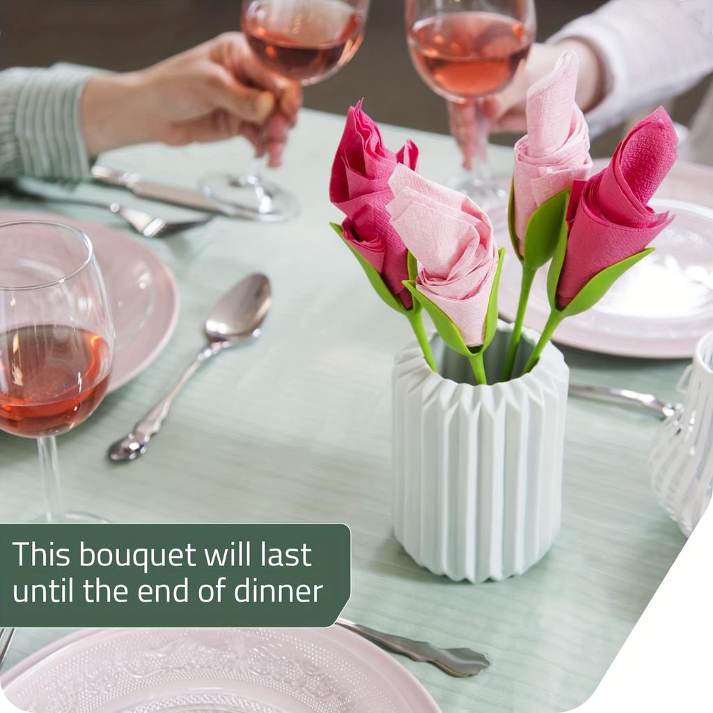 20pcs Floral Napkin Holders, Stylish and Elegant, Creative Flower-shaped Stands, Combining Storage and Decoration, For Weddings