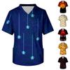 Men's V-Neck Short Sleeve Halloween Print Caregiver Top with Chest Pocket