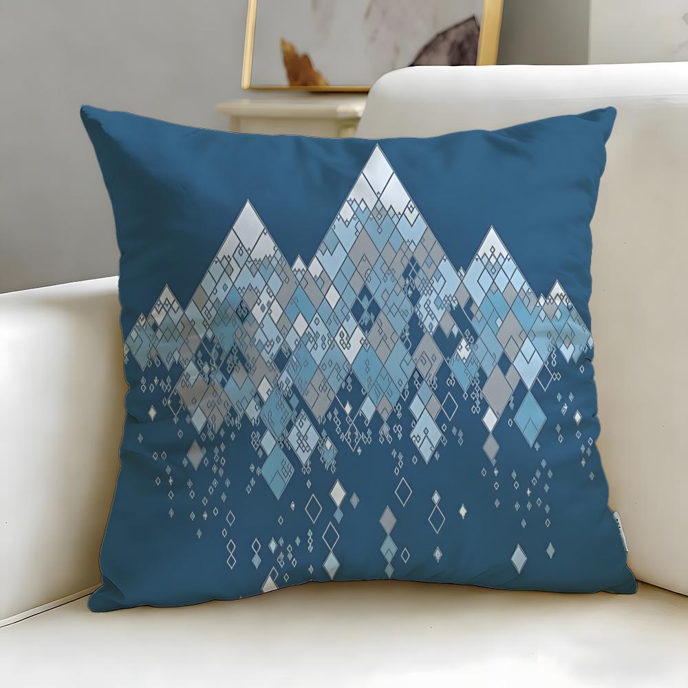 Cracked Ice Pattern Cushion Cover Soft  EasyWash Pillow Case  Versatile for Couch Bed Travel and Office
