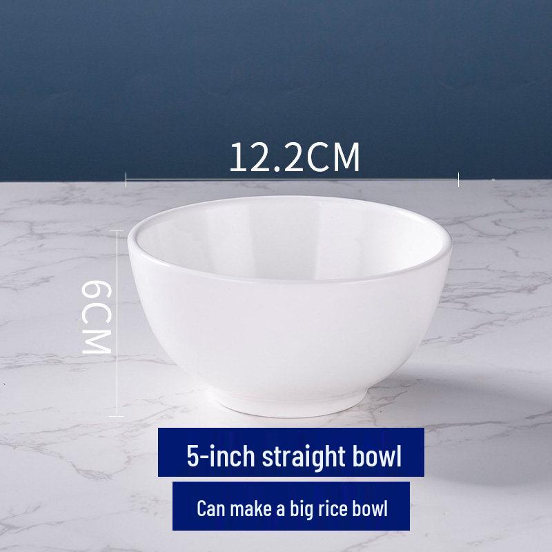 Thickened Ceramic Bowls for Rice, Breakfast, Soup, Noodles - Pure White