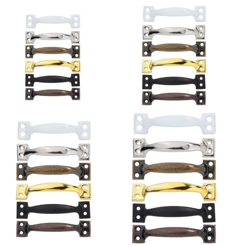 4pcs Arched Handles for Garage Door and Indoor Cabinets Metal Barn Door Pulls Easy Install Wood Fence Cupboard Handles