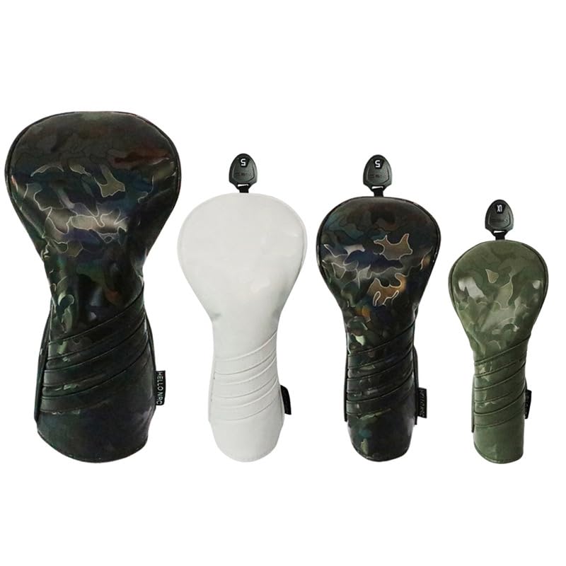 

Набор из 4 лазерных камуфляжных чехлов для гольф-клубов типа драйвер, дерево, утилити, (зеленый)