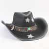 Popular Western Cowboy Straw Hat Men's and Women's Fashion Shade Straw Hat Classic Outdoor Western Cowboy Hat