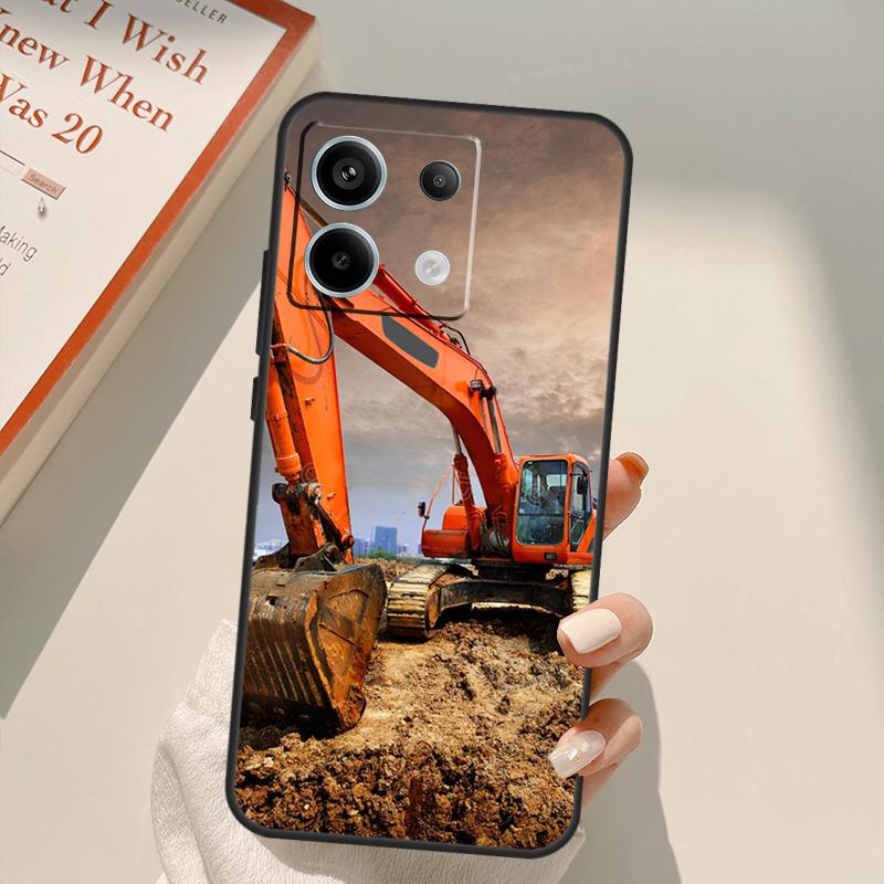 Excavator Funda For Xiaomi Redmi Note 14 10 11 12 13 15 Pro Plus Case For Redmi 15 14C 10C 12C 13C 15C
