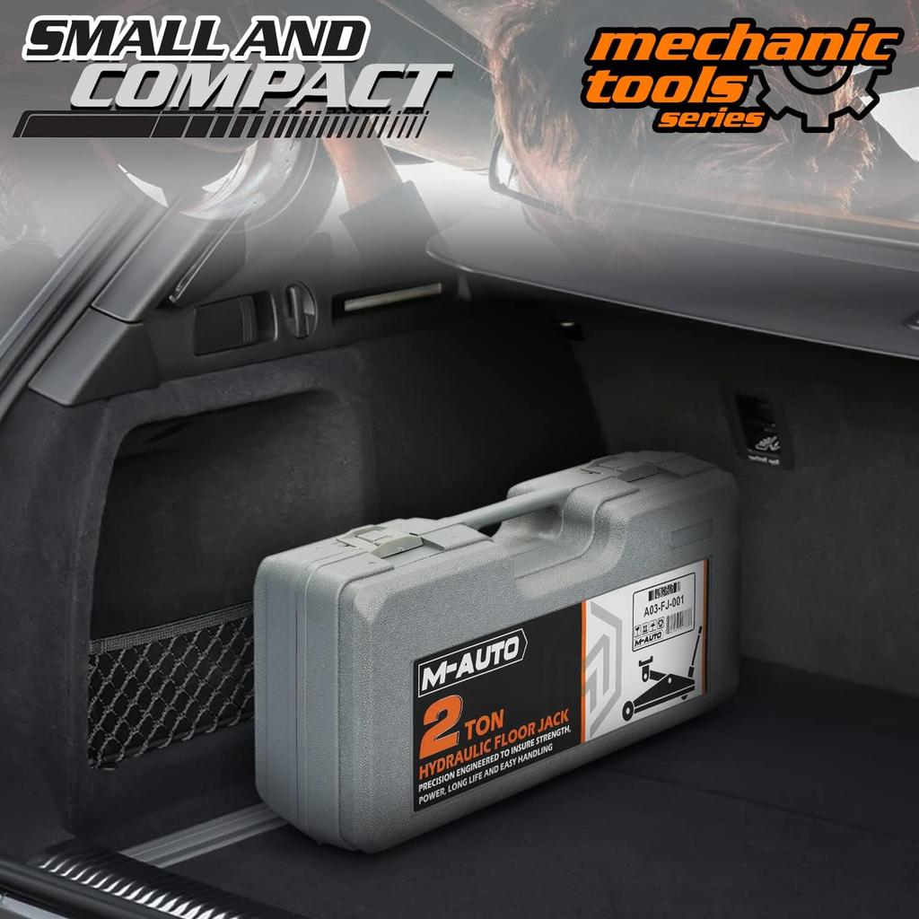 2 Ton Hydraulischer Autoheber mit Aufbewahrungskoffer, Rot, Schneller Garagenbodenheber