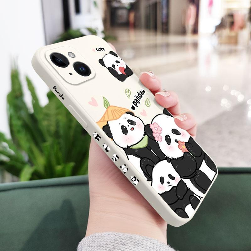 Panda House Phone Case For iPhone 16 16e 15 14 13 12 11 X XR XS Plus Pro Max Mini Silicone Cover