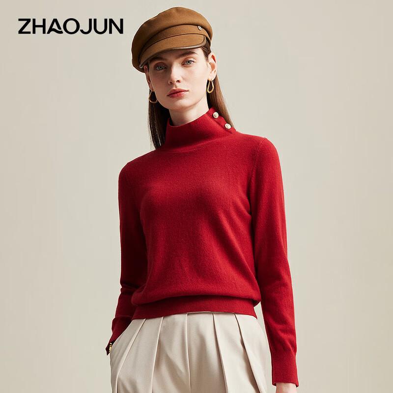 Zhaojun Women's High-Neck Cashmere Pullover Sweater