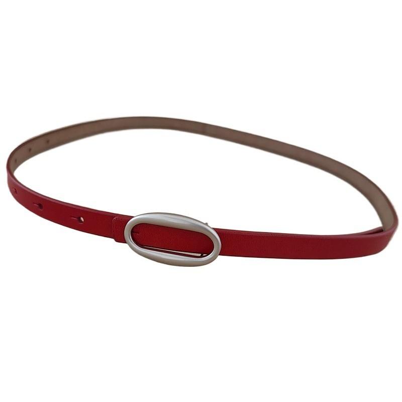 Leather Color Solid Waist Belt With Alloy Buckle For Women Office Gift Wear
