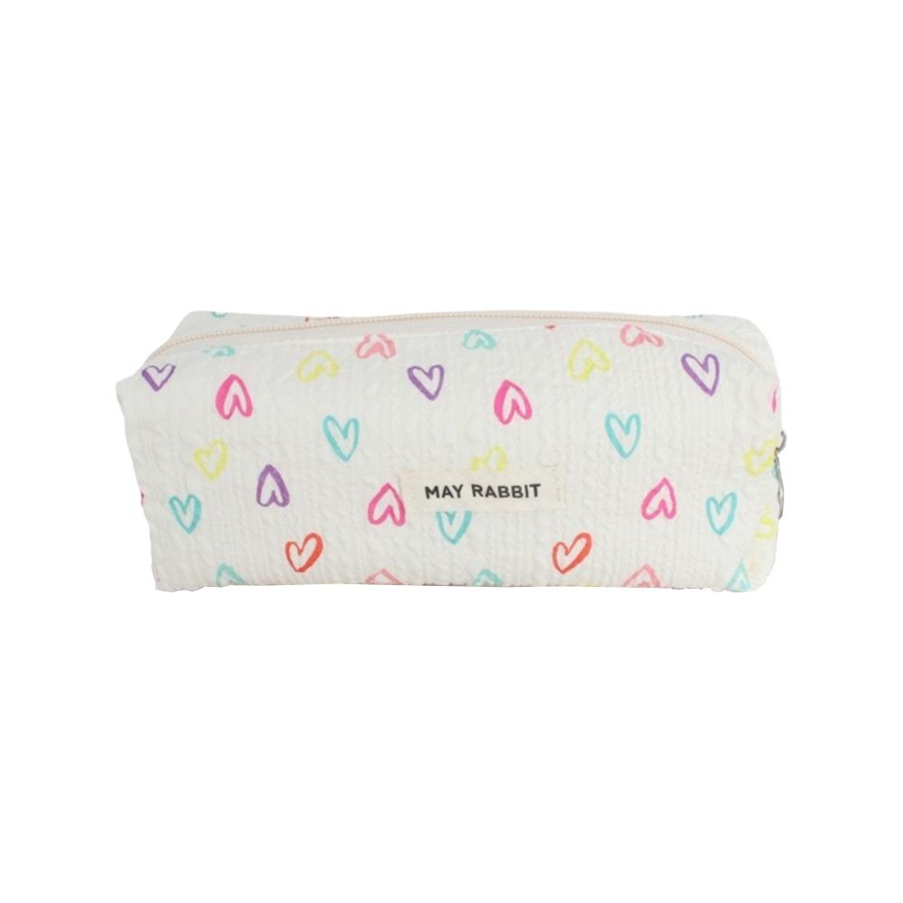 INS Bow Print Pencil Case Large Capacity Student Stationery Storage Bags Back to School Gifts