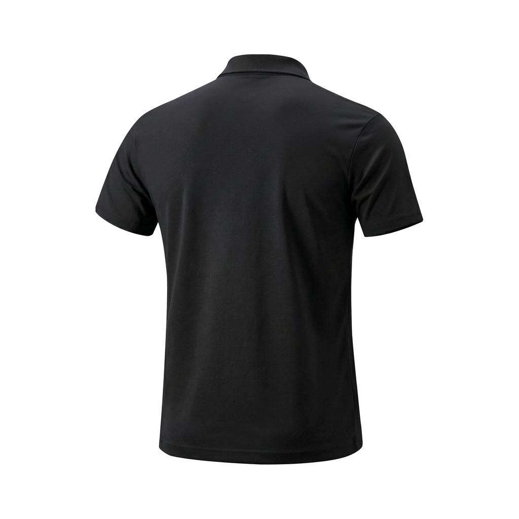 Li-Ning Fitness Casual Ice Silk Quick-Dry Breathable Short Sleeve Polo Shirt Unisex tops Black YPLV043-2A1