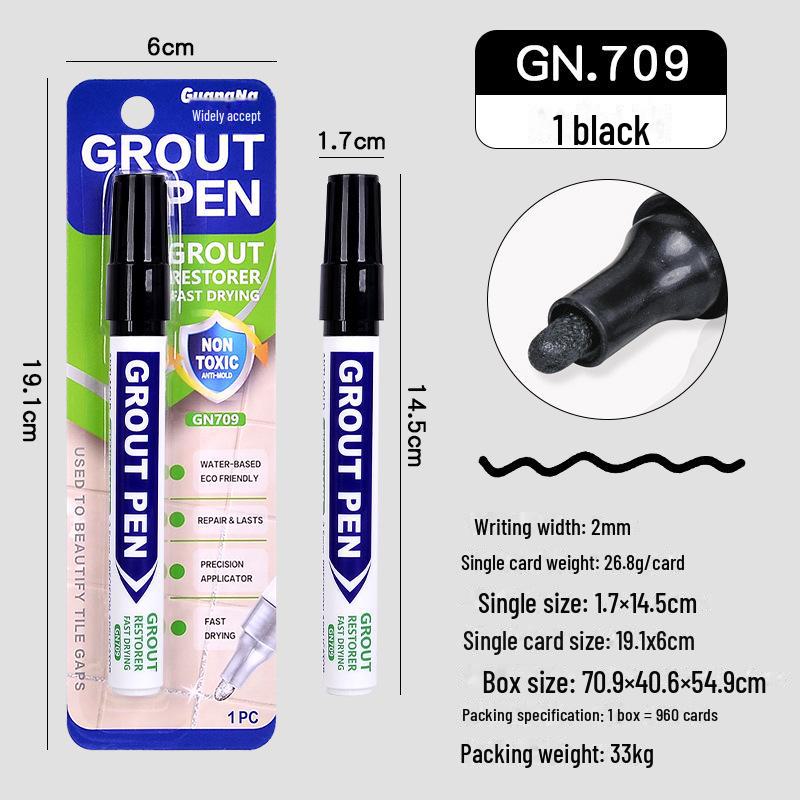 

Guangna 709 Водостойкая быстросохнущая ручка для ремонта швов плитки - влагостойкая смена цвета для зазоров между плиткой на полу