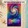 Cosmic Theme Soft Beach Towel Personalized Custom Name Text Towel Portable for Beach Pool Travel