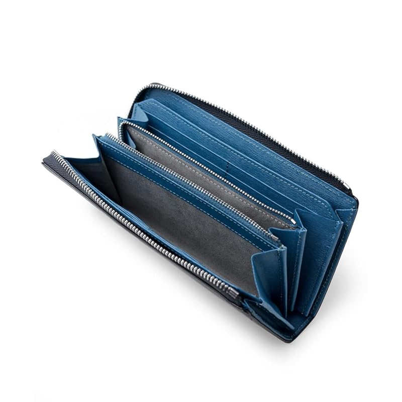 [IS/IT] Novo II L-shaped zipper long wallet leather men's ladies unisex No.972626 (black)