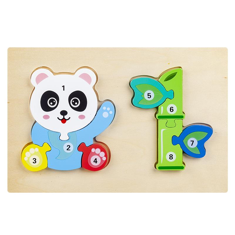 Toddler Montessori Puzzle: Animal Food Chain & Number Recognition Game.
