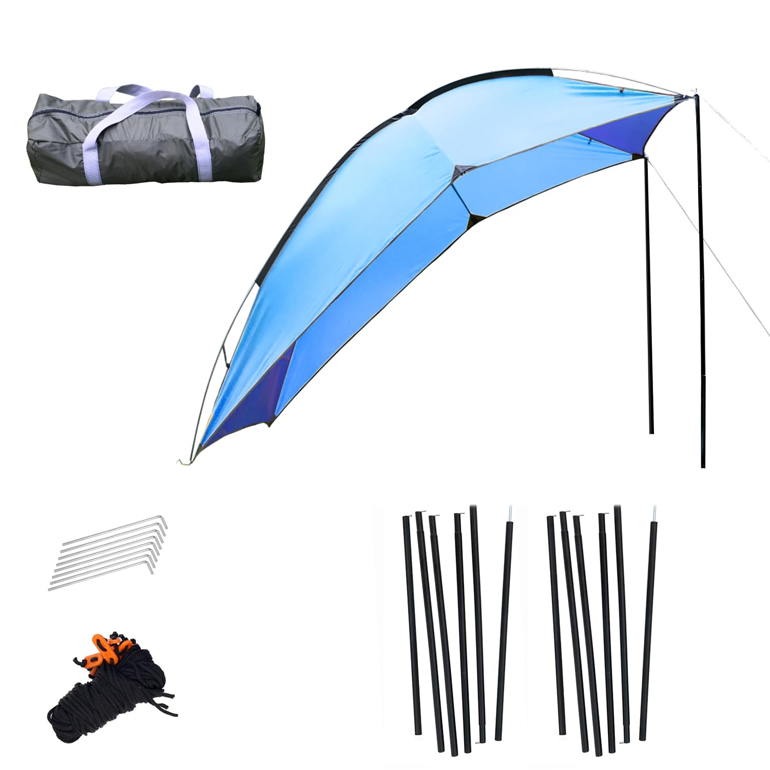 

Car Side Car Sunshade Car Easy to Set Day Sleeping in the Car Tarp, Tent, Tarp, Tent, Up, Camping, Sunshade, Outdoor, (Blue) синий
