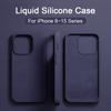 Módny tekutý silikónový kryt na telefón pre iPhone 11 12 13 14 15 Pro Max 8 Plus X XR XS Max Nárazník Nárazuvzdorný Mäkký Kryt Príslušenstvo