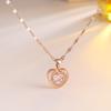Fashionable Heart Shaped Titanium Steel Necklace with Moving Pendant, Light Luxury Clavicle Chain for Women, Trendy Minimalist