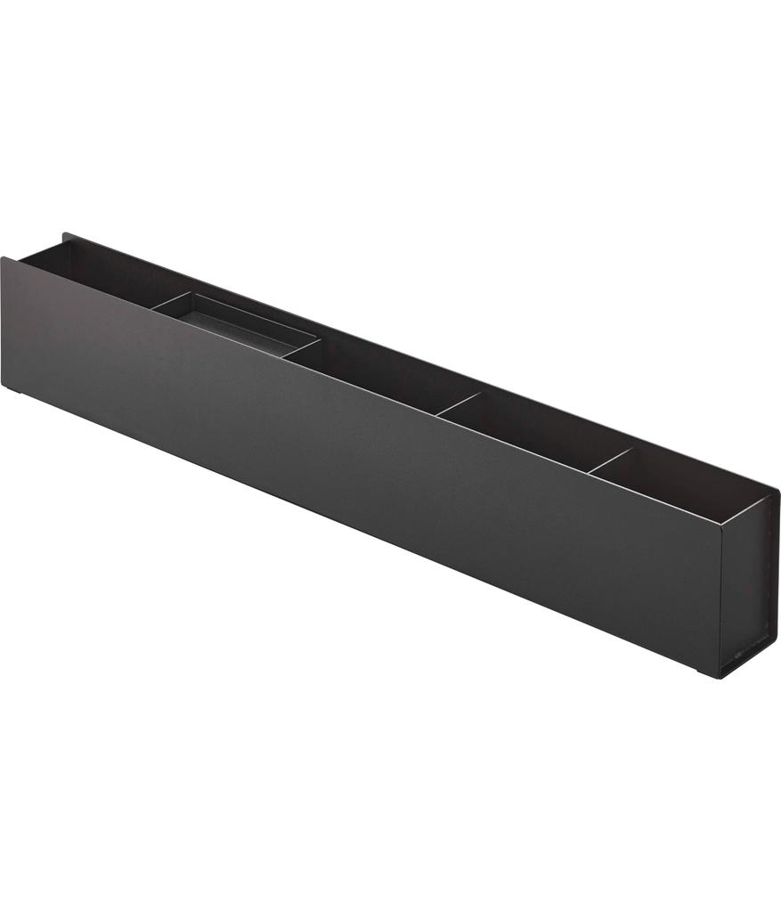 Yamazaki Slim Desk Organizer, Black, Approx. W50 x D5 x H8.2cm, Tower Storage Box, 5986
