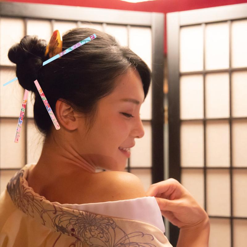 12 Pcs Long Hair Stick Pin Chopsticks for Claw Clips Girls Women Retro Headdress Chinese All-match Miss