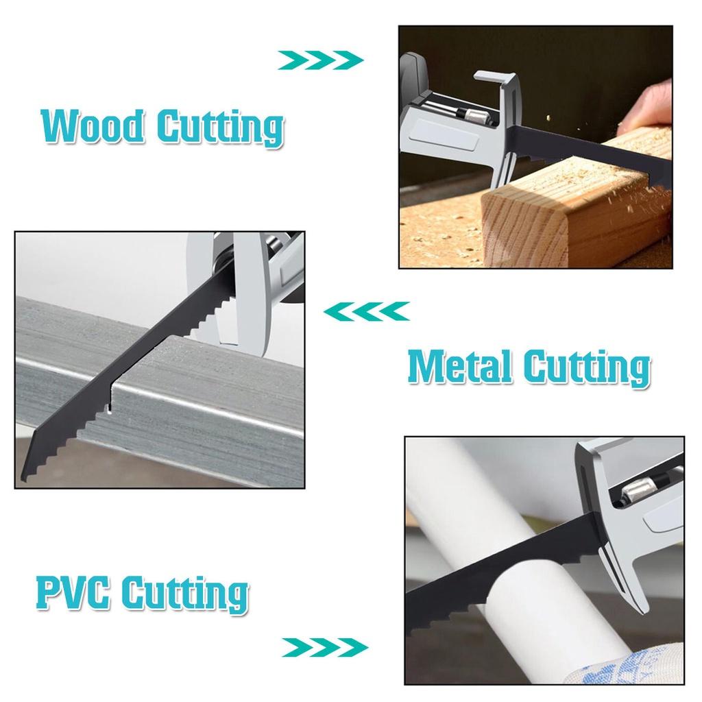 98VF Green Cordless Reciprocating Saw with 1/2pc Li-ion Battery 4 Blades Portable Rechargeable Metal Wood Cutting Tool