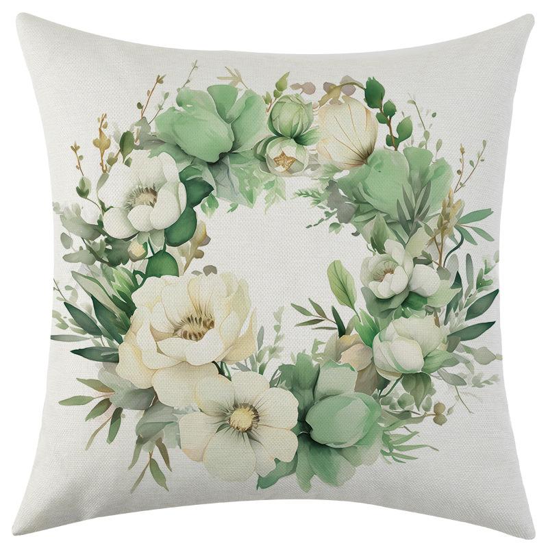 

New Afternoon Tea Linen Printed Pillowcase, Car Sofa Lumbar Pillow Cushion 45 * 45 separate pillow cover
