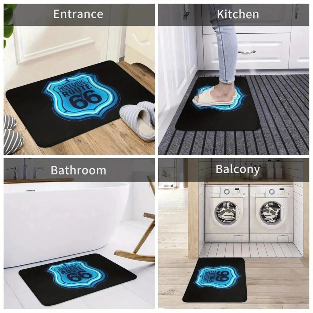 1PC Rose Arts Pattern Living Room Rugs Kitchen Rugs Non-Slip Home Door Mats Pop Arts Bath Mat Carpet for Home Sink Laundry Decor