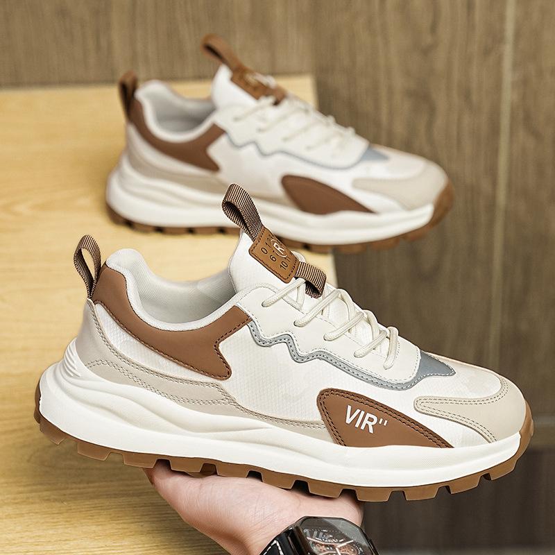 

Новые весенне-осенние повседневные спортивные сетчатые дышащие мужские нишевые кроссовки на толстой подошве, трендовая мужская обувь 44