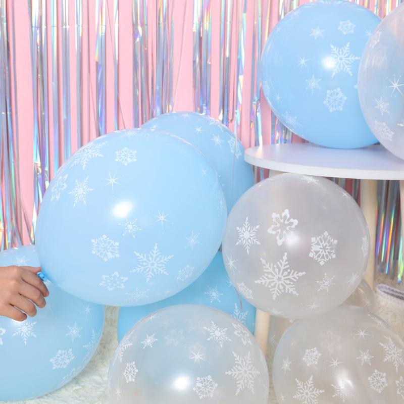 20pcs  Christmas Party Decoration Frozen Snowflake Latex Balloons Birthday Baby Shower Wedding Decor Kid Toys Gifts Supplies