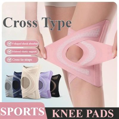 Durable And Safe Thin Knee Brace With Cross Straps Relieve Meniscus Tear Knees Pain Joint Pain Relief Breathable Knee Support Knee Pads