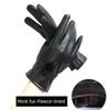 Real Leather Gloves Women's Sheepskin Gloves Leather Gloves Cycling Winter Warm Fleece-Lined Cycling Electric Car Touch Screen Leather Gloves Thin