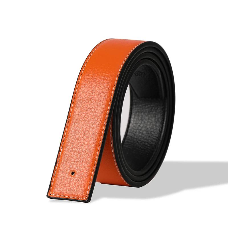 Herren Hochwertige Dornlose Gürtel Glatte Schnalle Männliche Gürtel ohne Schnalle Luxusmarke Gürtel Ohne Schnalle PU-Leder Gürtelbund Ohne Schnalle 3,8 cm